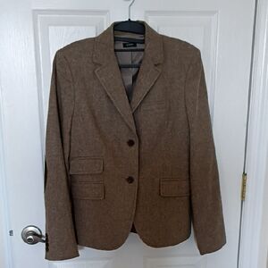 J. Crew Classic Brown Wool Blazer w/Suede Elbow Patches